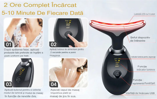 Dispozitiv de terapie cu lumină Facial LED pentru Anti-Îmbătrânire