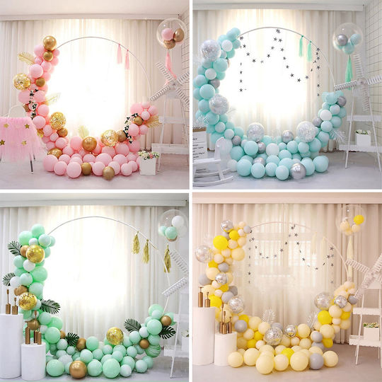 Composition with 56 Balloons Rose Gold Circular Base