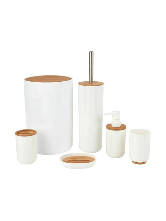 Alpina Appliances Bathroom Accessory Set Plastic White 6 Pieces
