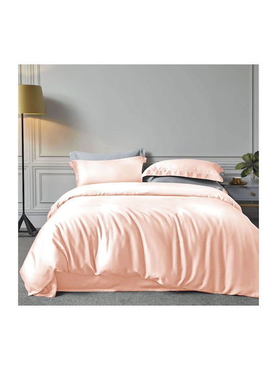 Rythmos Bettbezug-Set Übergröße mit 2 Kissenbezügen 240x260 Bamboo Pink