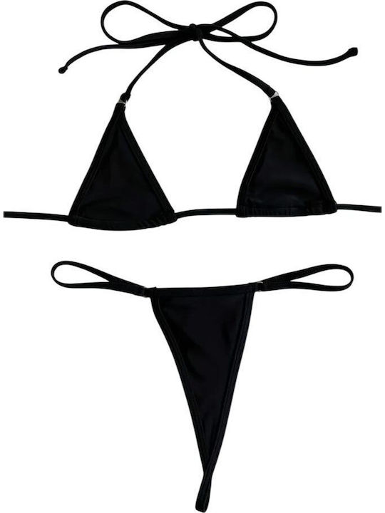 Set Bikini String Μαυρο