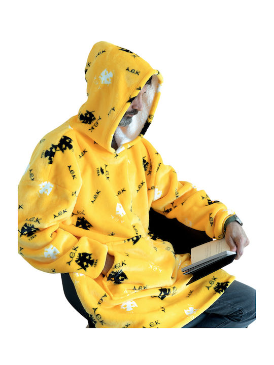 Palamaiki Huhu Κουβέρτα Fleece με Μανίκια 90x100εκ. Yellow