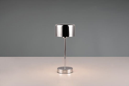 Trio Lighting Metal Table Lamp LED with Silver Shade and Base