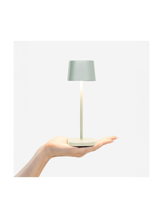 Zafferano Tischlampe LED mit Grün Schirm und Basis