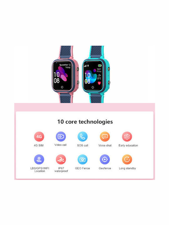 Nubi Kids' Smartwatch LT21 4G With Turquoise Camera
