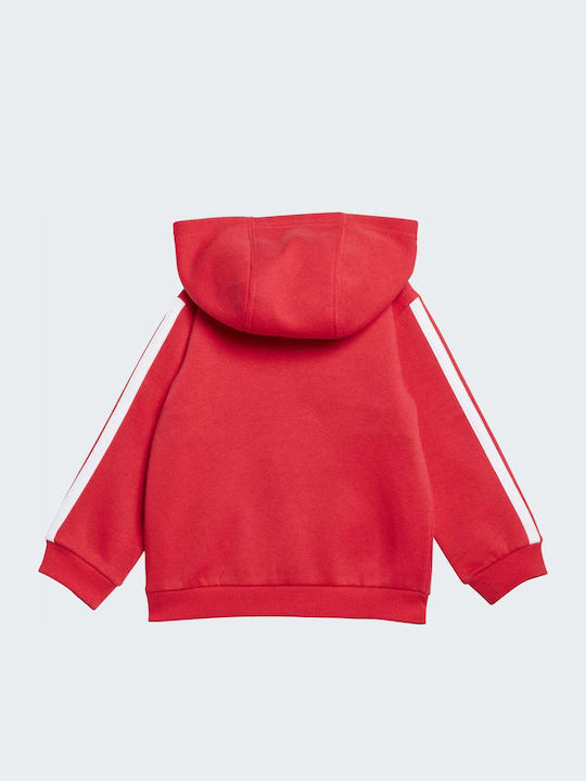 Kids Sweatpants Set Red 2pcs 3-Stripes