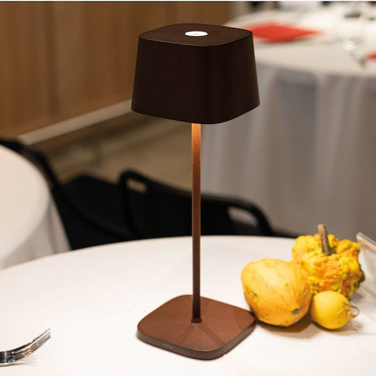 Zafferano Tischlampe LED mit Grün Schirm und Basis