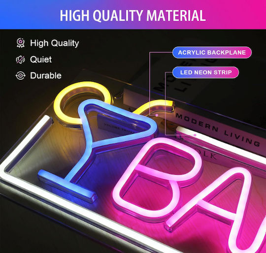Neon Διακοσμητικό Φωτιστικό Roza LED 44x22εκ.