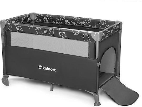 Kidnort Loc De Joacă Cu Două Nivele Cu Saltea Gri 78.5x128cm