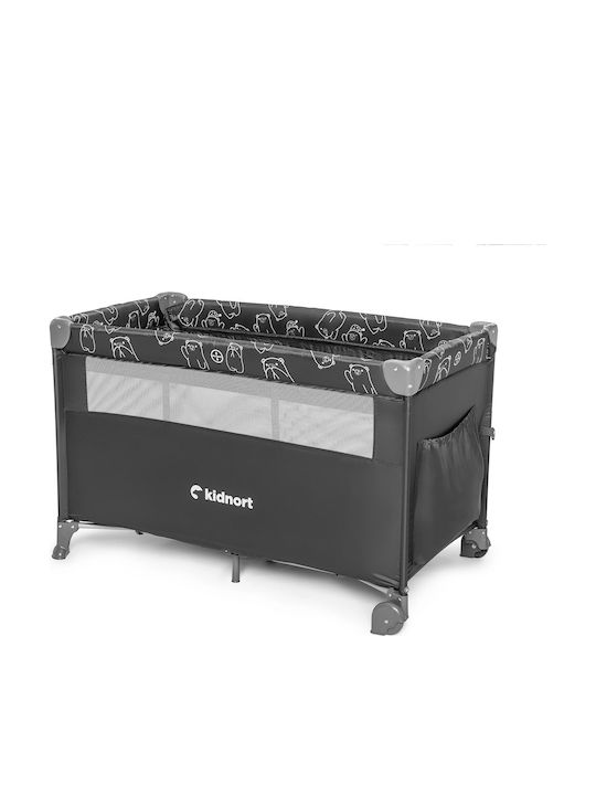 Kidnort Playpen 2 Levels with Mattress Gray