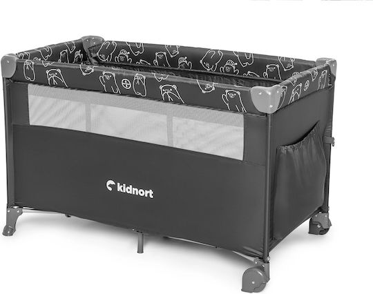 Kidnort Loc De Joacă Cu Două Nivele Cu Saltea Gri 78.5x128cm