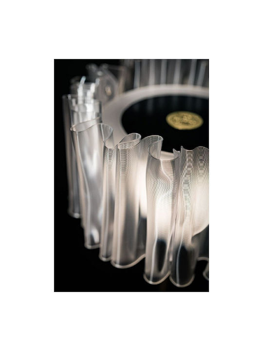 Slamp Accordeon Metal Table Lamp LED with Transparent Shade and White Base