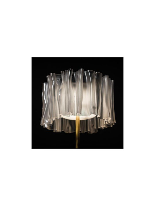 Slamp Accordeon Metal Table Lamp LED with Transparent Shade and White Base