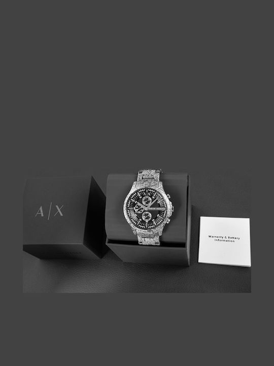 Armani Exchange Hampton Herrenuhr Chronograph Batterie mit Gray Kautschukarmband