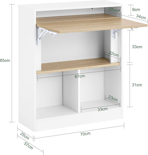 Birou de calculatoare Lemnos Alb 70x25x85cm