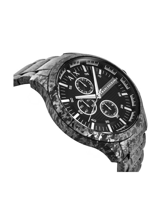 Armani Exchange Hampton Herrenuhr Chronograph Batterie mit Gray Kautschukarmband