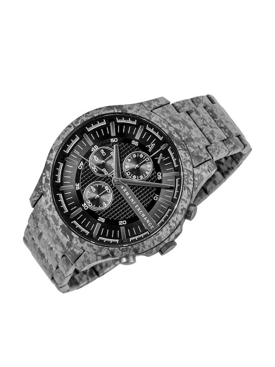 Armani Exchange Hampton Herrenuhr Chronograph Batterie mit Gray Kautschukarmband