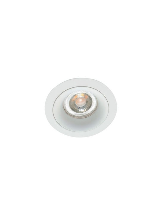 Viokef Tim Rund Metallisch Einbau Spot mit Fassung GU10 Weiß 9.2x9.2cm. 1Stück