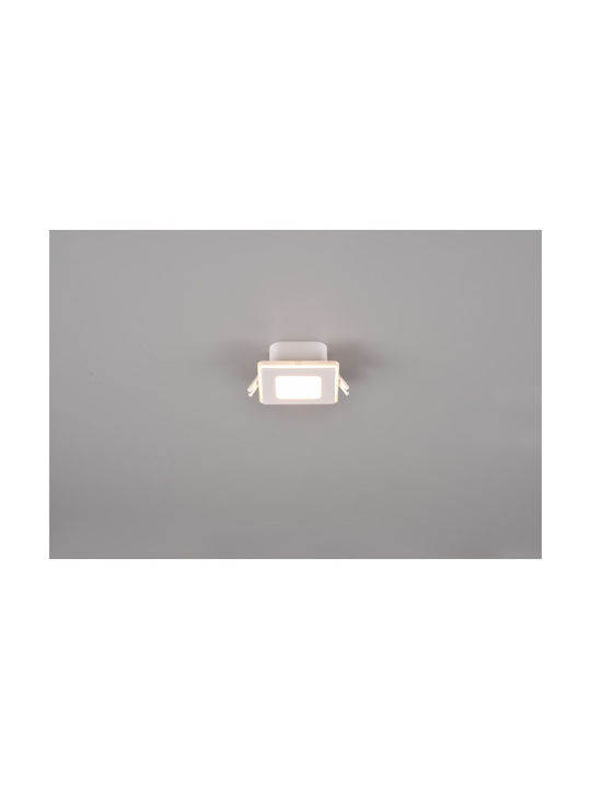 Trio Lighting Квадрат Пластмаса Вграден Спот с Патрон Вграден LED Сребрист 1бр