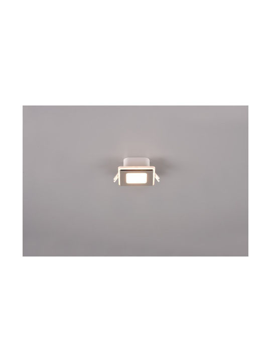 Trio Lighting Квадрат Пластмаса Вграден Спот с Патрон Вграден LED Сребрист 1бр