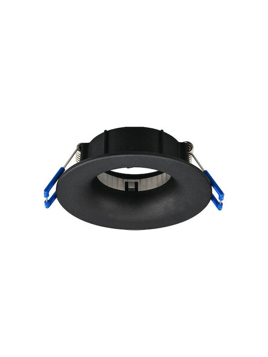 Braytron Round Metallic Recessed Spot with Socket GU10 Black 8.3x8.3cm. 1pcs