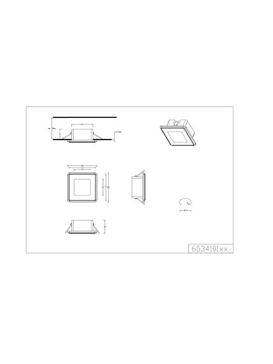 Trio Lighting Τετράγωνο Πλαστικό Χωνευτό Σποτ με Ενσωματωμένο LED και Θερμό Λευκό Φως Λευκό 1τμχ