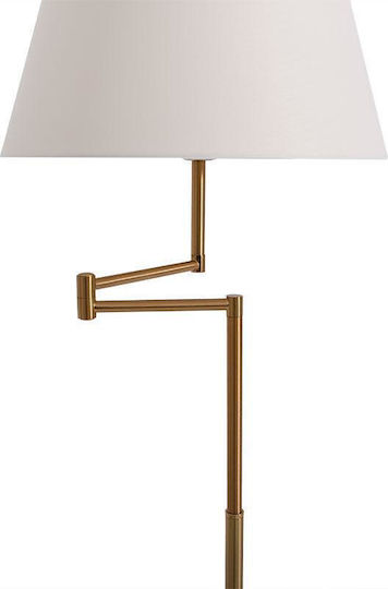 Fylliana Fl4105 Metal Table Lamp for Socket E27 with White Shade and Silver Base
