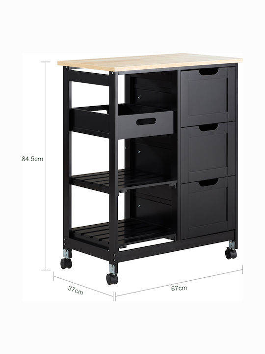 Boden Küchenschrank Schwarz 67x37x84cm