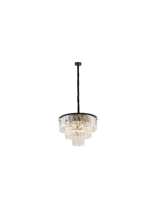Nowodvorski Kronleuchter 9xE14 Ø56cm mit Kristallen Schwarz 7616