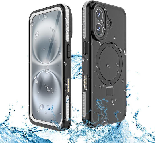 Carcasă Redpepper IP68 Slim Line Waterproof Magsafe cu suport pentru iPhone 16 Negru