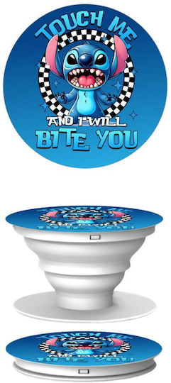Stitch Touch Me I Will Bite You Pop Сокети Бяла База За Поддръжка На Телефон В Ръка