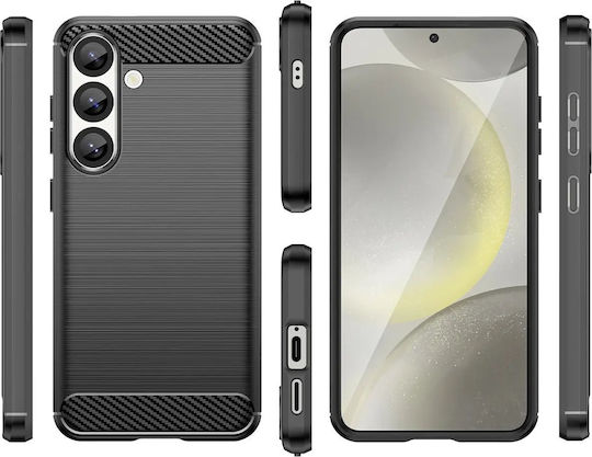 Hurtel Carbon Задна корица Силикон Черен (Xiaomi Poco M7 5G)