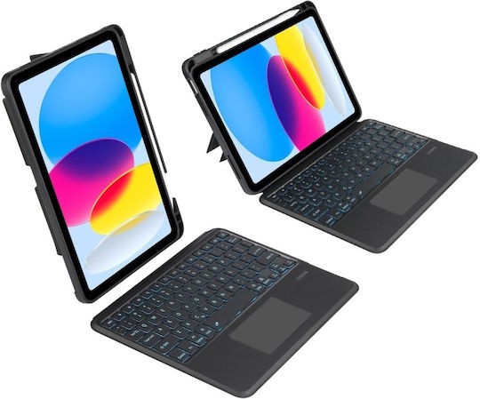 Tech-Protect Smartcase Флип капак с Клавиатура Черен (iPad 2022 10.9'' - iPad 2022 10.9 инча)