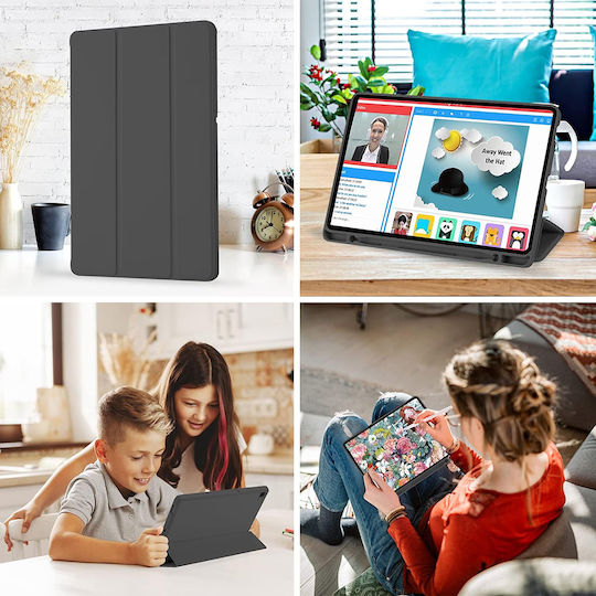 Techsuit Flip Cover Durabilă Neagră (Galaxy Tab S6 Lite 10.4)