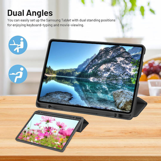 Techsuit Flip Cover Durabilă Neagră (Galaxy Tab S6 Lite 10.4)