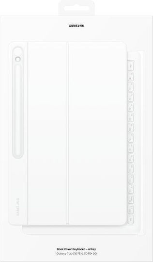 Samsung Flip Cover Dauerhafte mit Tastatur Weiße (Galaxy Tab S10 FE+)