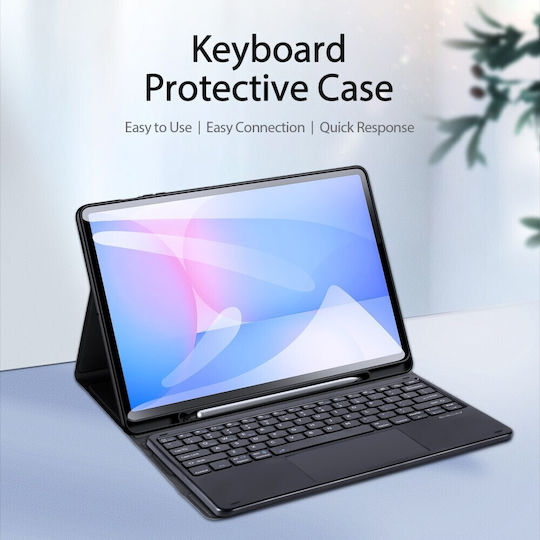 Dux Ducis Touchpad Flip Cover με Πληκτρολόγιο στα Αγγλικά US Μαύρη (Galaxy Tab S7)