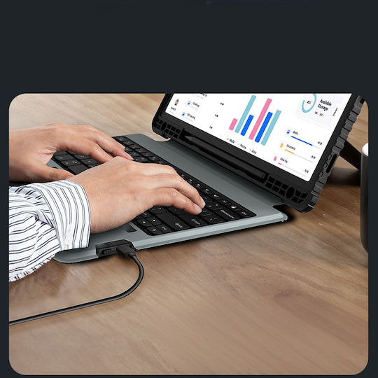 Nillkin Bumper Combo Flip Cover με Πληκτρολόγιο στα Αγγλικά US Μαύρη (Samsung TAB S9+)