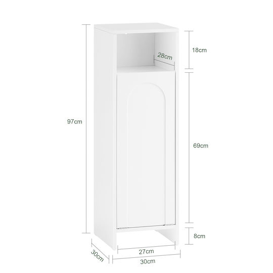 SoBuy Bathroom Cabinet Laundry L30xW30xH97cm White
