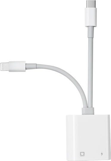 Convertor 3.5mm / USB-C masculin în Lightning / RJ-45 masculin Alb 1buc NA0023