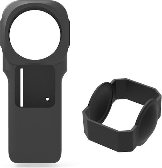 Silicone Case with Lens Cover for Insta360 One RS 1-Inch 360 Edition Action Cameras Case Protection for Insta360 One RS 1-Inch PU594B