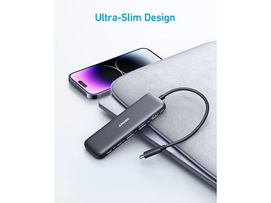 Anker 332 5-in-1 USB-C Docking Station with HDMI 4K PD Gray