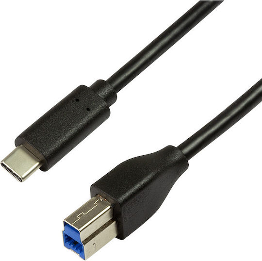 LogiLink USB 2.0 Cable USB-C male - USB-B Μαύρο 2m CU0163