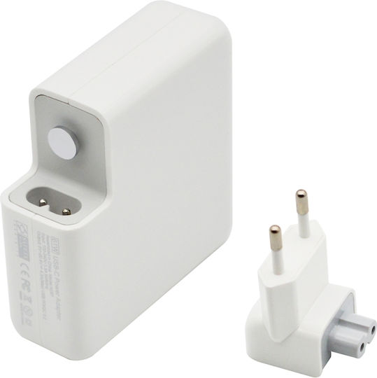 USB-C Φορτιστής Laptop 61W για Apple με Αντάπτορα Τροφοδοσίας