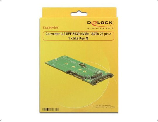 DeLock Converter U.2 SFF-8639 NVMe to SATA 22pin 1x M.2 Key M