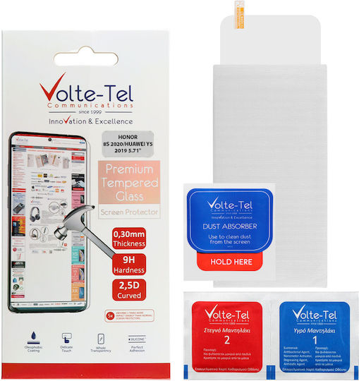 Volte-Tel 2.5D Пълно лепило Закалено стъкло за цялото лице (Хуавей Y5 2019)