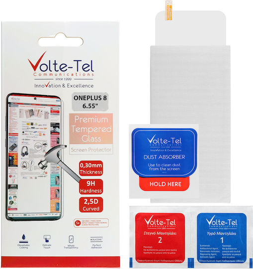 Volte-Tel 2.5D Vollflächig gehärtetes Glas (OnePlus 8) 8264672