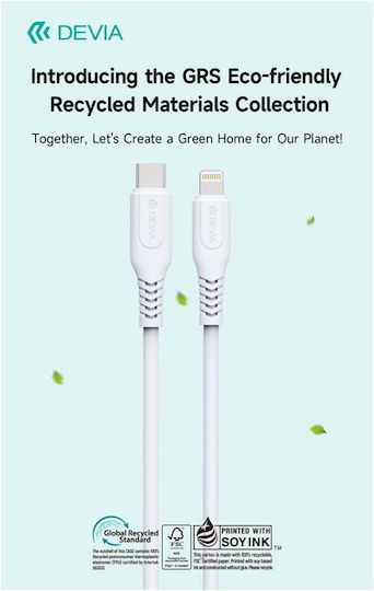 Devia USB-C zu Lightning Kabel 27W Weiß 1m