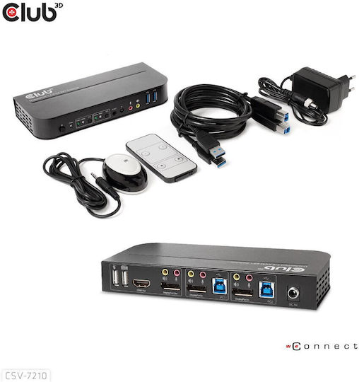 Club3D DisplayPort/HDMI KVM Switch For Dual DisplayPort CSV-7210
