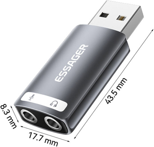ESSAGER Externă USB Carte de sunet